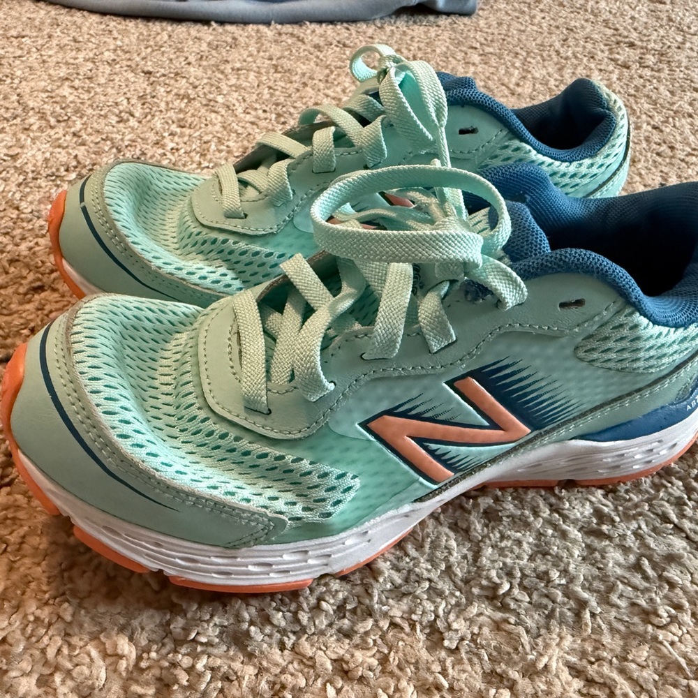 New Balance Girls' Teal and Coral Sneakers